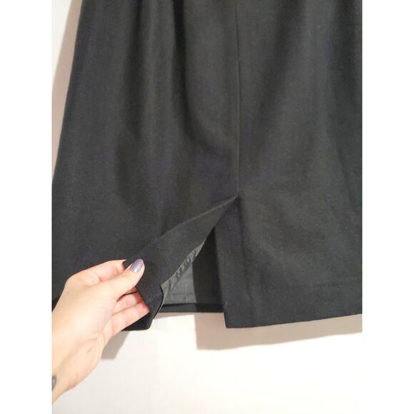 Vtg BFA Classics 100% Wool Pencil Midi Skirt Size 12P Black Career Neutral Work - Picture 5 of 10